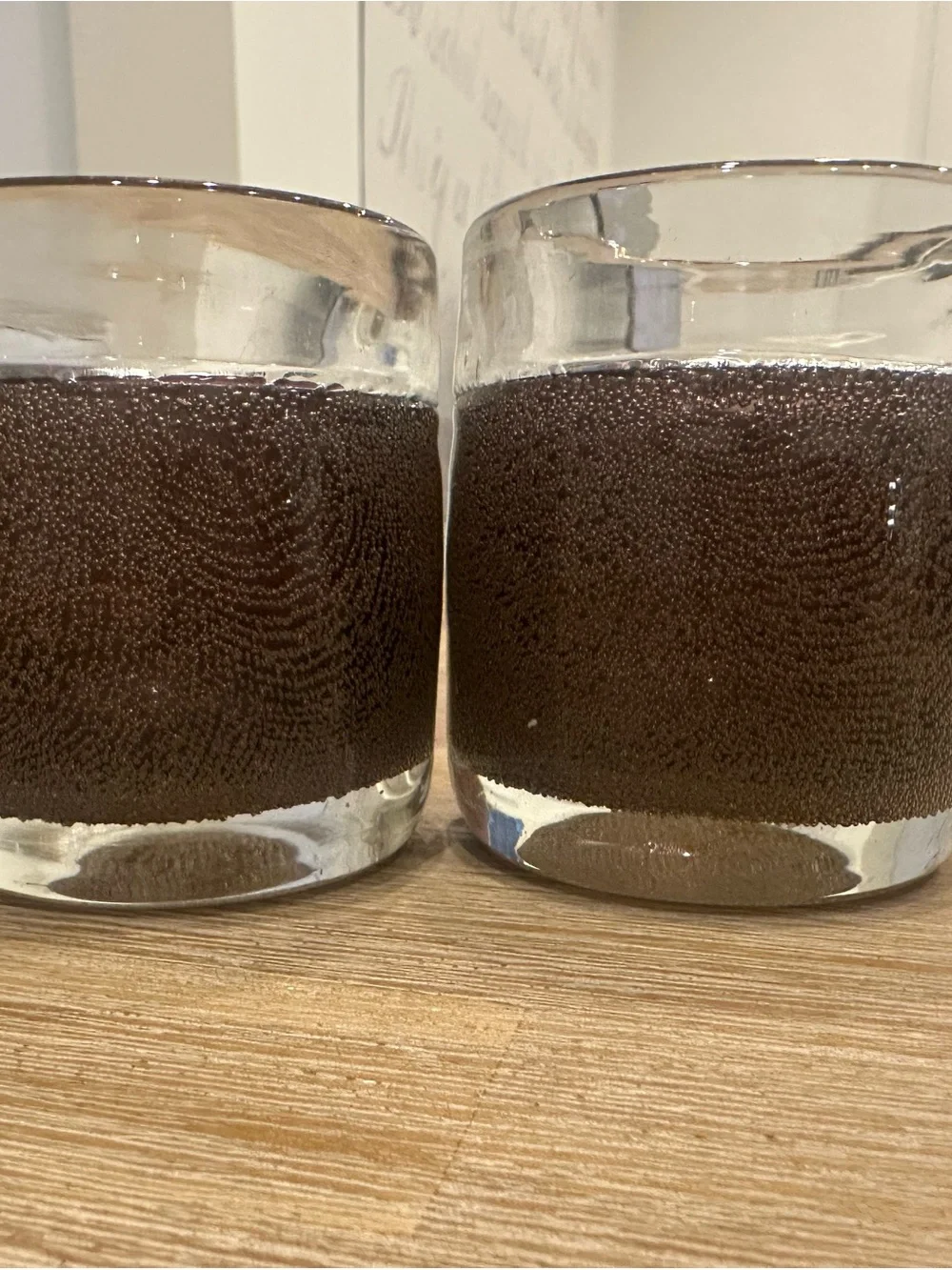 Artisan Heavy Glass Votive Holders - Set of 2 - Rich Amber/Bronze